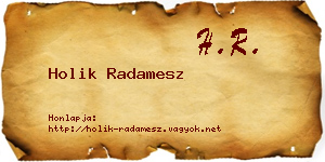 Holik Radamesz névjegykártya